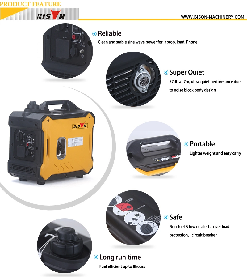 Bison Small Portable Soundproof Gasoline/Petrol Silent 1kw 2kw 3kw 5kw Quiet Digital Home Inverter Generator