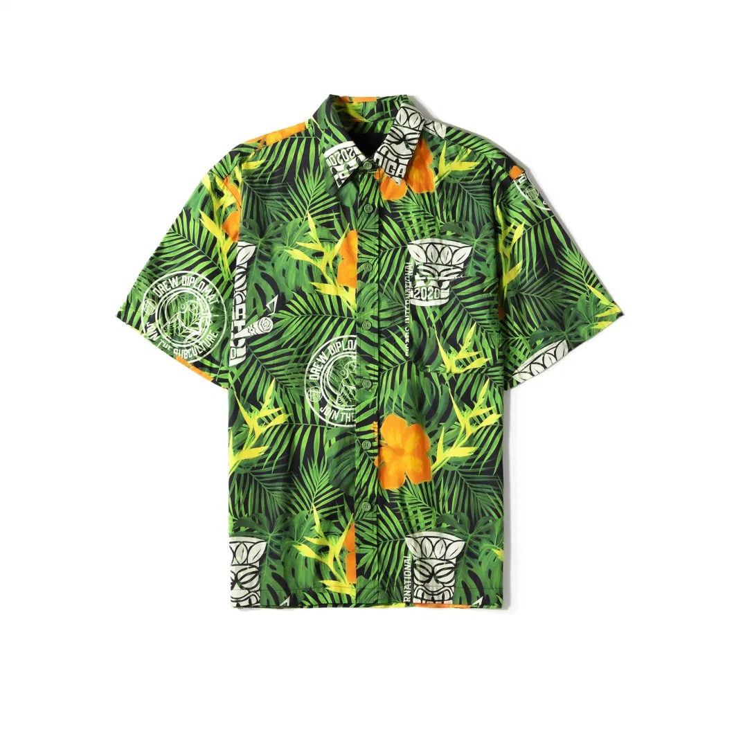 2023 Summer Hot Sale Custom Printed Low MOQ Comfortable Summer Beach Hawaiian Shirt