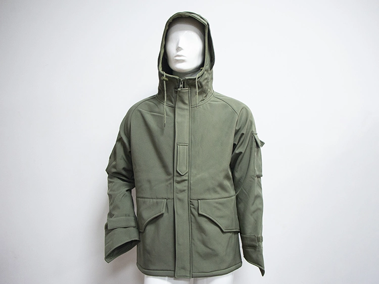 Men&prime; S Softshell Outdoor Tactical Jacket Camouflage Waterproof Combat Jacket Hidden Hoody Coat Windbreaker