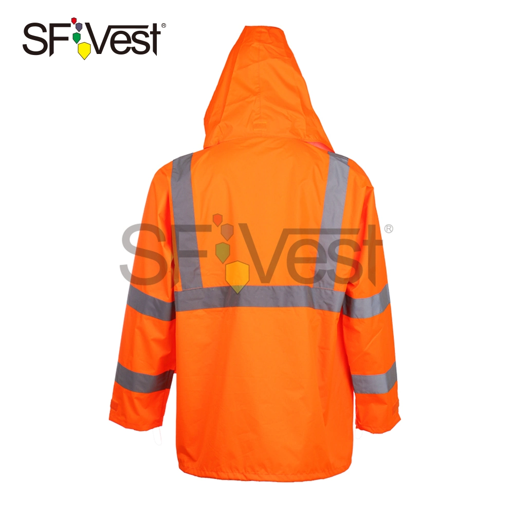 Safety Jacket Hi Viz Reflective Safety Wear Oxford Waterproof Jacket Rain Wear